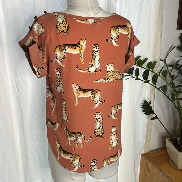 Mine Cheetah Print Top in Rust - Picture 2 of 4